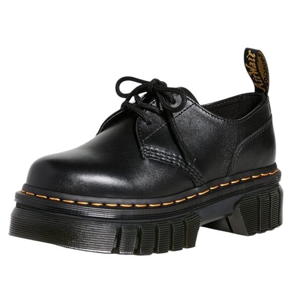 Dr. Martens Audrick Platform Oxford Shoes Black Leather Women’s Size 10 Chunky - Picture 1 of 11
